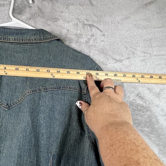 Newport News Jeanology Jeans Jacket Coat Denim Faded Women 1980s Vintage Sz 16 - Picture 10 of 10